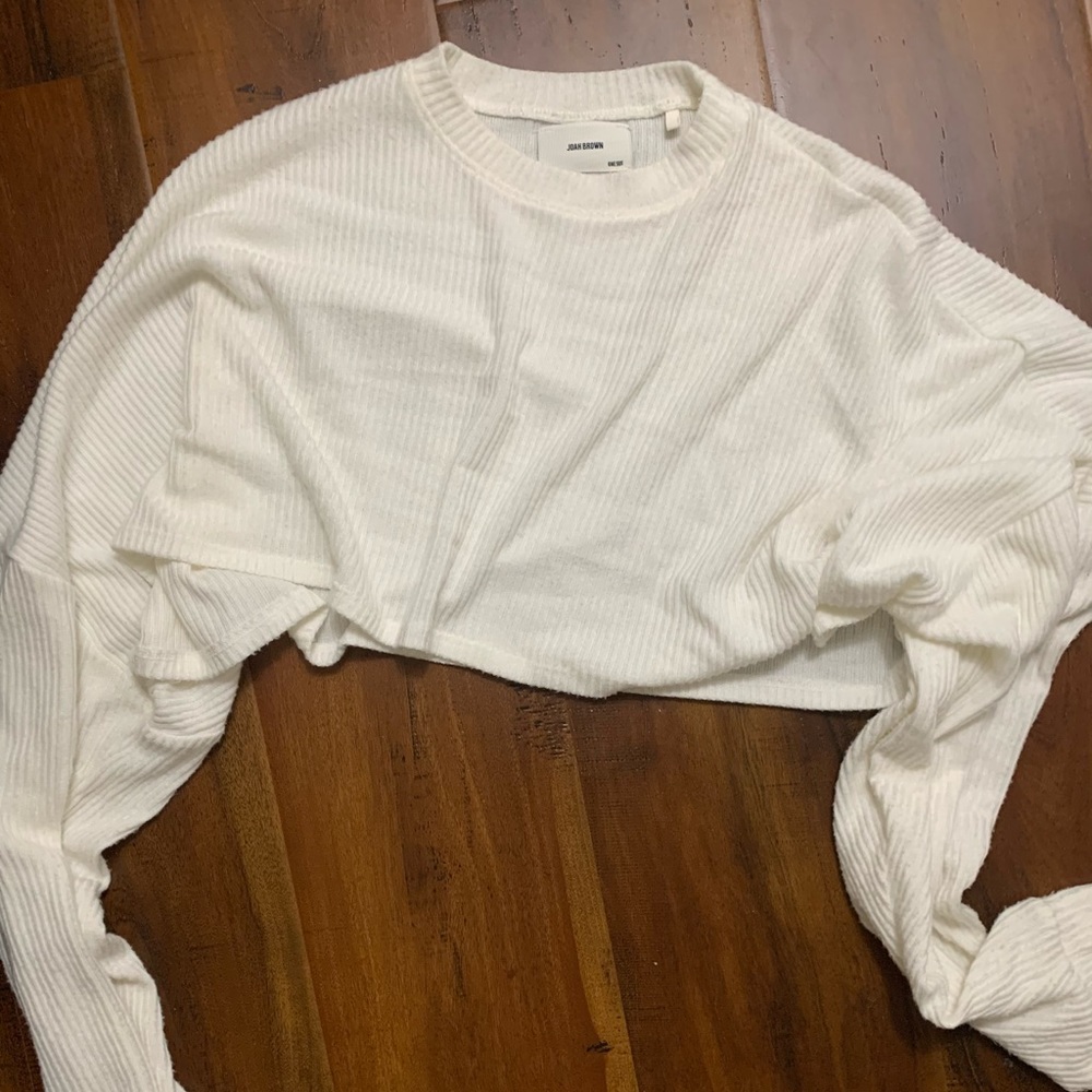 *SOLD* JOAH BROWN Slouchy Crop Pullover Rib Sweater Knit - Picture 3 of 4